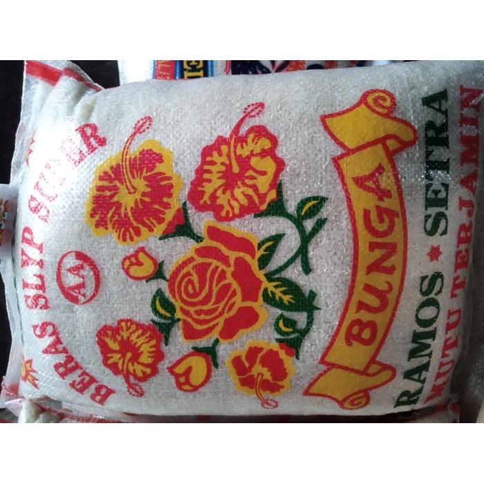 READY Terlaris BERAS BUNGA RAMOS SETRA PULEN 10KG / BERAS RAMOS SETRA CAP BUNGA Promoo Murah