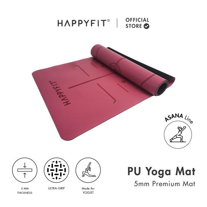 Happyfit Yoga Mat Premium Pu Rubber 5Mm - Matras Yoga Pu