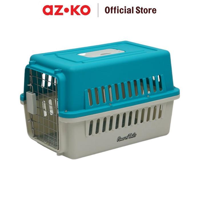 Kandang Hewan Portable 1 Pintu dengan Baki Plastik Ukuran 40x30x49 cm - Warna Biru