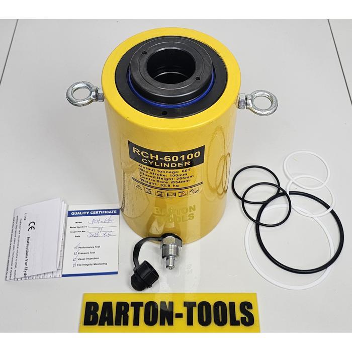 60 Ton 100mm Single Hollow Plunger Hydraulic Cylinder Jack RCH-60100 BARTON Dongkrak Silinder Hidrol