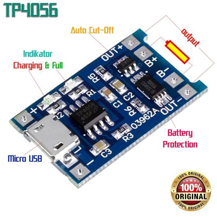 5V 1A MICRO USB 18650 LITHIUM BATTERY CHARGING BOARD CHARGER MODULE