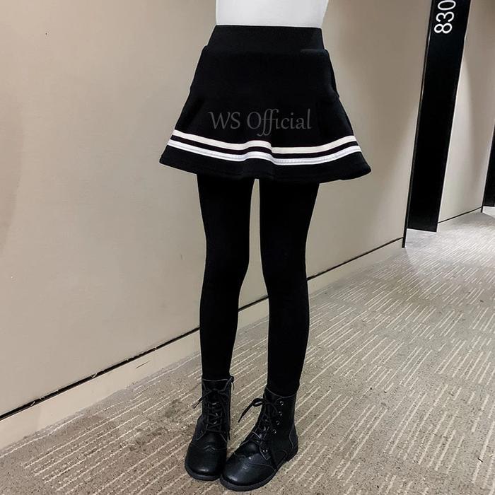 Premium Rok Anak Korea Rok Anak List Mini Hitam Putih Fashion Original