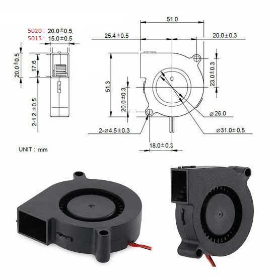 Turbo Fan Mini Blower Kipas Pendingin Brushless Dc 5V 12V 24V Keong