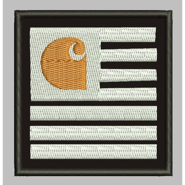 CH-41| -CARHARTT- / PATCH BORDIR LOGO FASHION -  CARHARTT WIP STATE FLAG BLACK