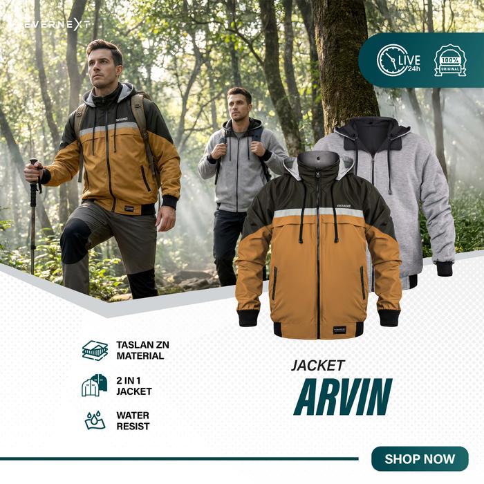 Eiger Sport - Jaket Outdoor Pria Jaket Bolak Balik Arvin Pria Jaket Motor Cowok Terbaru