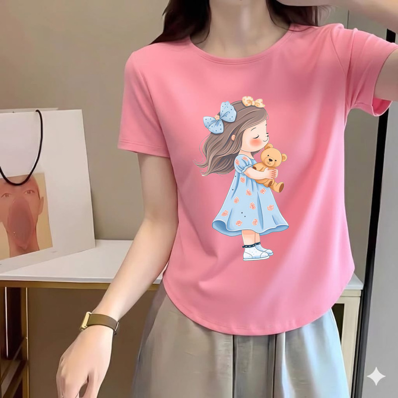 BenWear.id - Kaos Oval Wanita Spandek Nyaman M-XXL Little Girl