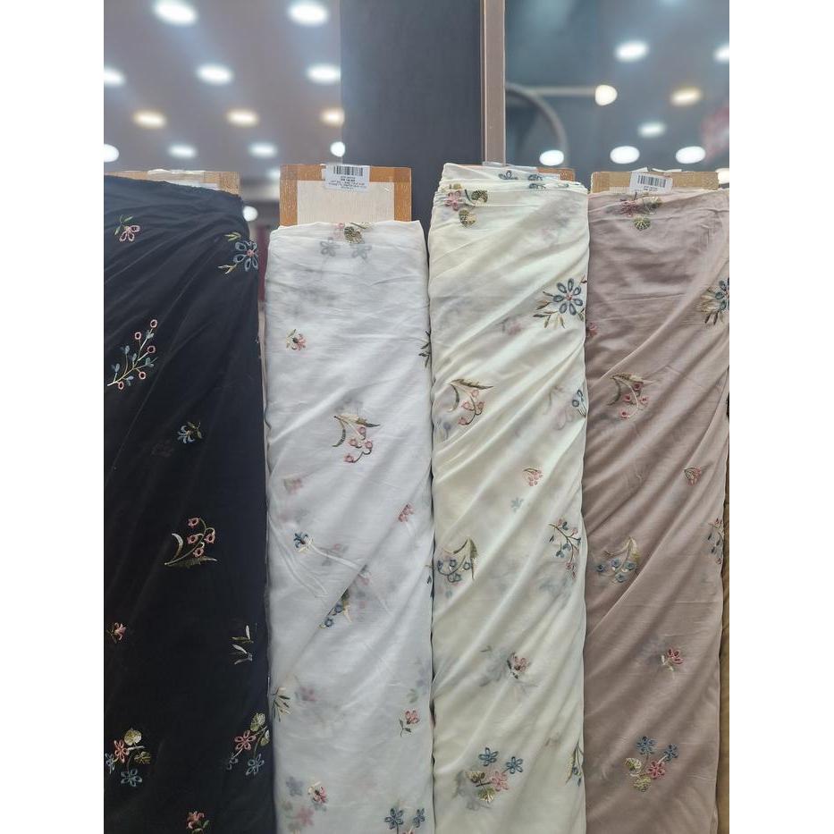 MOTIFS - ( HARGA PER 0.5 METER ) KAIN VOILE BORDIR - KAIN PAPER SILK - VOILE EMBROIDERY
