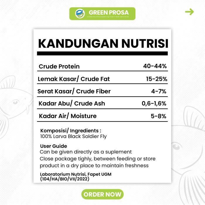 Vista - Premium Maggot Kering 1 Kg Bukan Ulat Hongkong