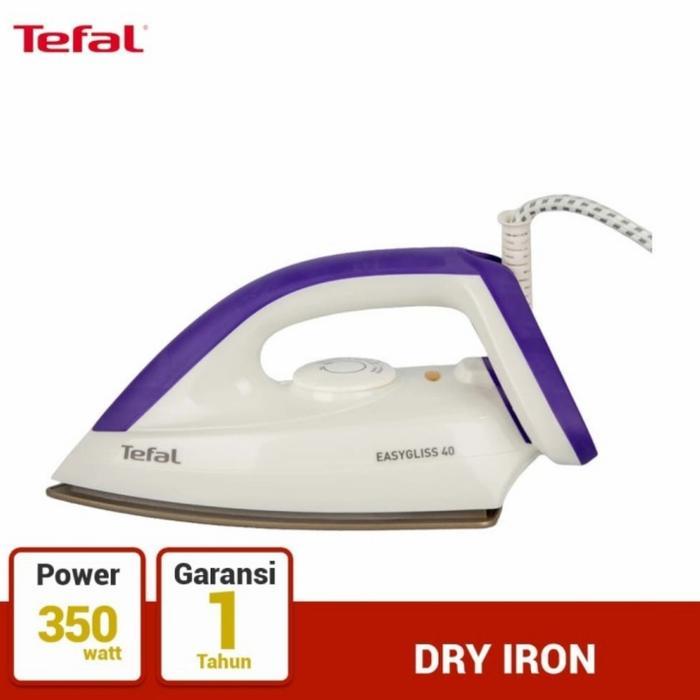Tefal Setrika Anti Lengket Easygliss Dry Iron Fs4040 350W Easy Gliss Kualitas Premium