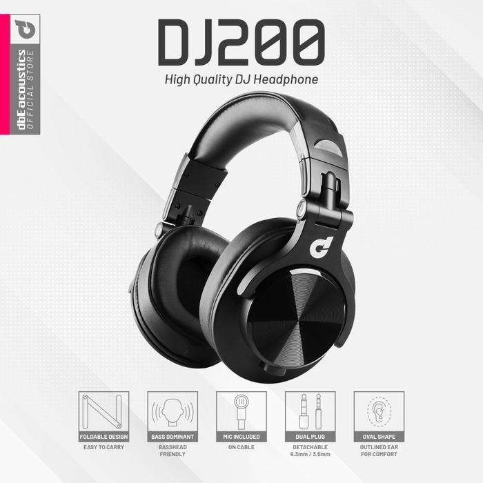 dbE DJ200 High Quality DJ Bass Headphone with Microphone