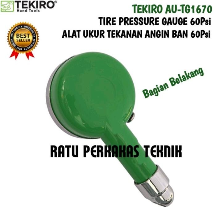 Alat Ukur Tekanan Ban Mobil Tekiro Original Tire Gauge Bulat Pengukur Tekanan Ukuran 60 Psi