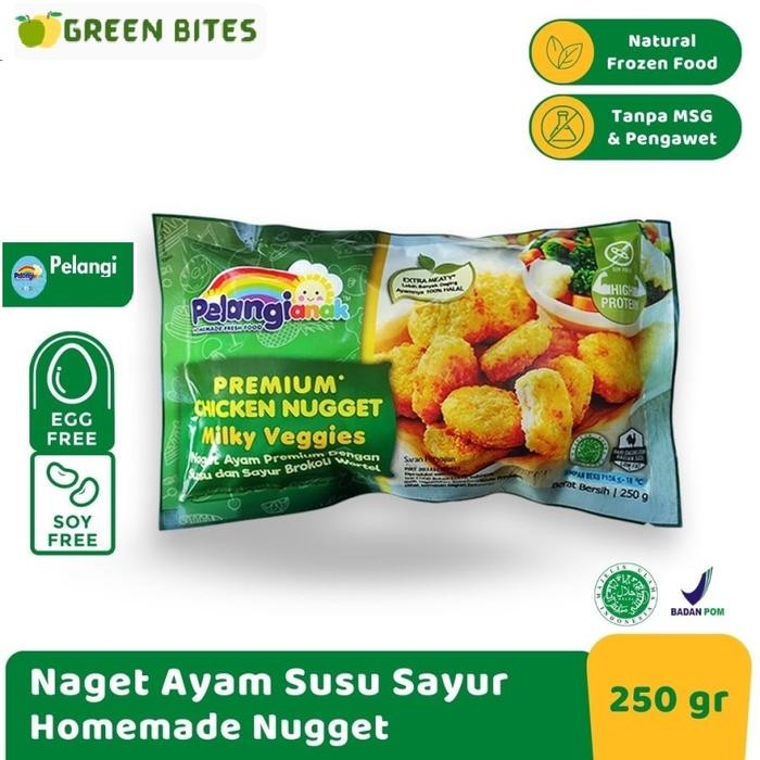 

Pilihan- Pelangi Milky Chicken Nugget Sayurl 250 Gr Non Msg Dan Pengawet