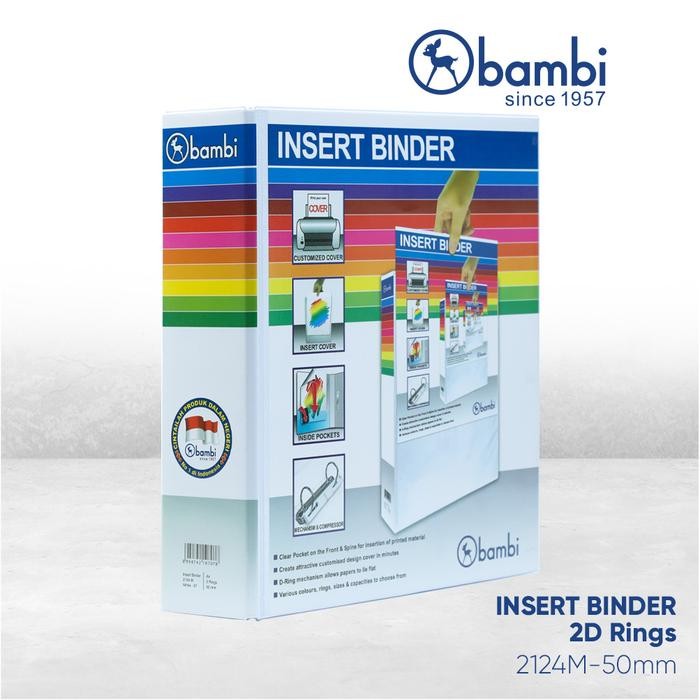 

Bambi Insert Ring Binder A4 2 Ring Type D All Color Jumbo Size 50 mm Original
