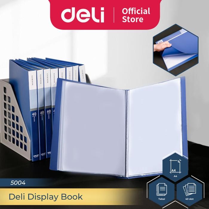 

Deli Display Book / Map Clear Holder Document Keeper A4 40 Pocket 5004