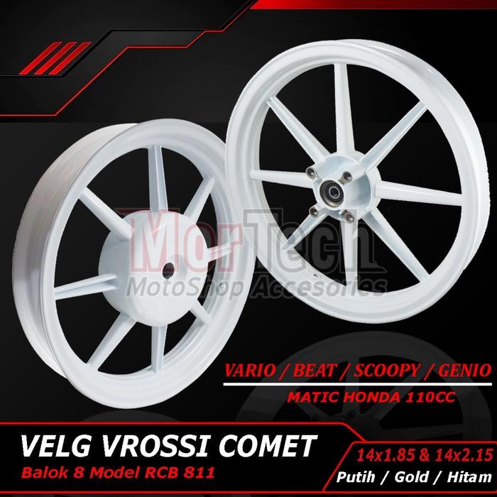 Velg Vrossi Comet Beat/Scoopy Pelek Rossi Ring 14 Model Rcb Palang 8 Honda Vario 110 Beat Karbu Fi