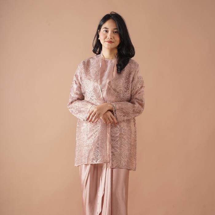 Pilihan- Setelan 3 In 1 Outer Organza Rok Pola (Ameena) Lilit Silk Wanita Muslim Soft
