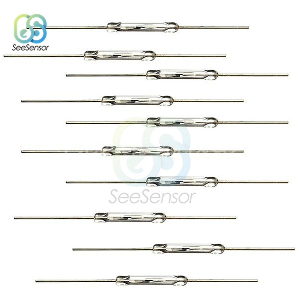 IMPORT 10pcs Reed Switch Magnetic Switch Normally Open Magnetic Induction Switch 2x14mm