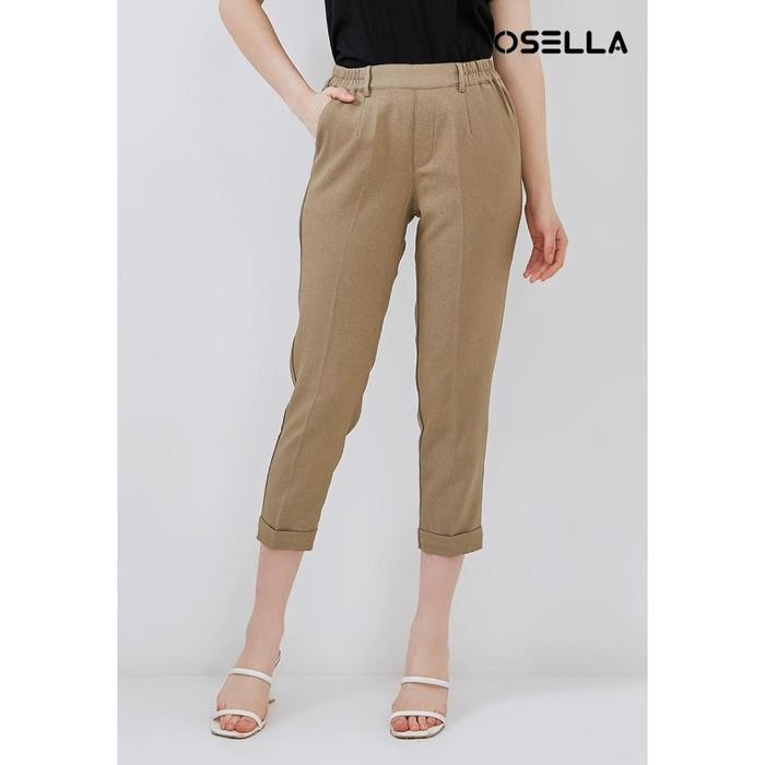 Ready Osella - Celana Capri Wanita Warna Olive Sand 2182300274