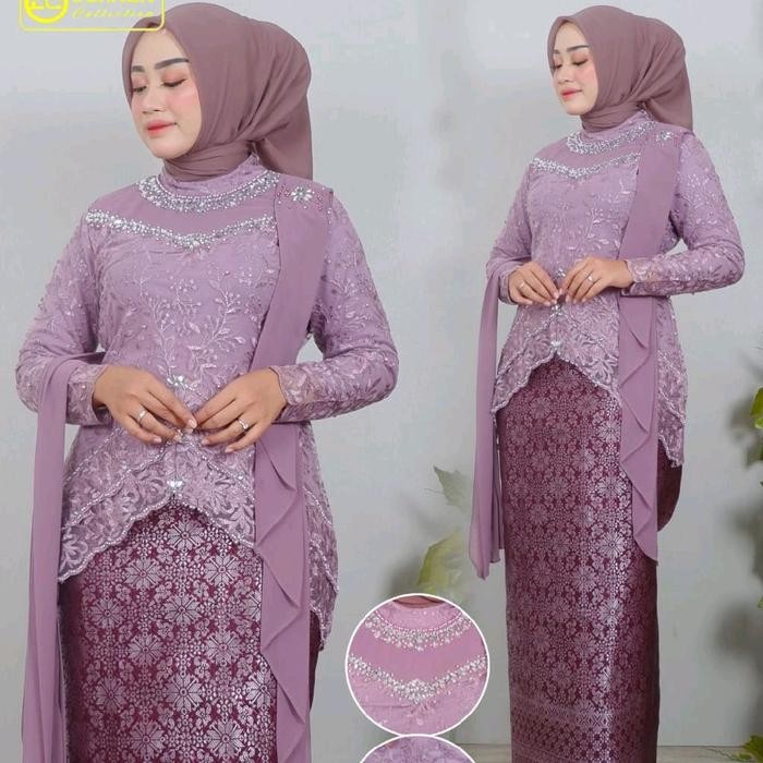 mul setelan kebaya Qiyubi Payet kebaya kondangan kebaya wisuda kebaya modern kebaya muslim kebaya