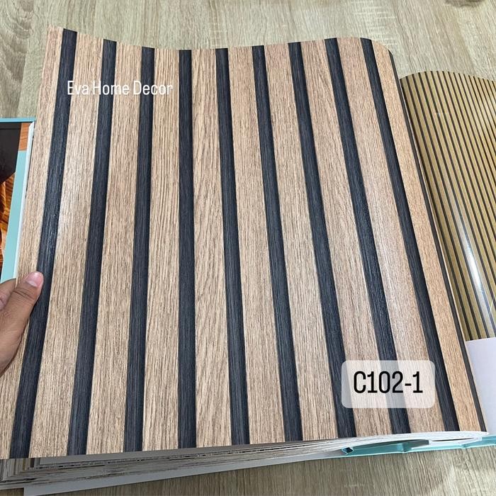 Wallpaper Premium Vinyl Dinding Motif Kayu Silver Abu Coklat Aesthetic