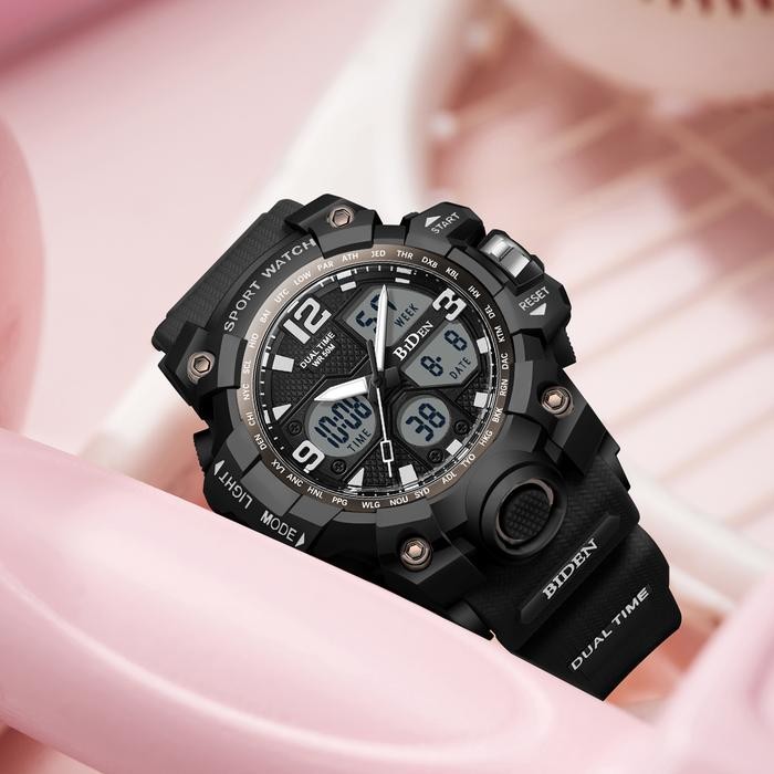 Sale Biden Jam Tangan Wanita Olahraga Analog&Digital Kuarsa Tali Silikon Jam Tangan Cowok Watches