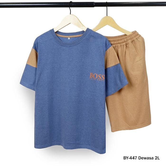 BAJU TIDUR SETELAN PENDEK LAKI-LAKI PRIA DEWASA XXL JUMBO KAOS ADEM