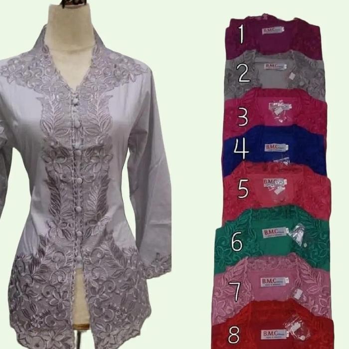 Atasan Kebaya Encim Modern Bahan Katun Spesial Warna Milo Biru Dress