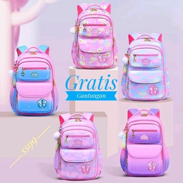 

Ransel Tas Sekolah Anak Perempuan Model Kulkas Gradasi Backpack Import