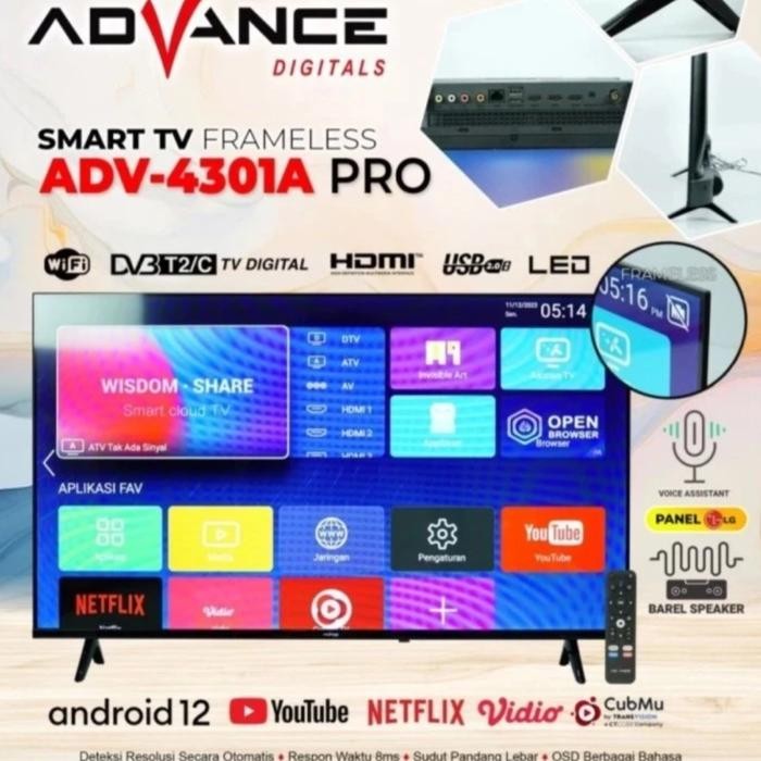 ADVANCE TV LED 34 Inch ADV 3401A Pro Smart TV Digital