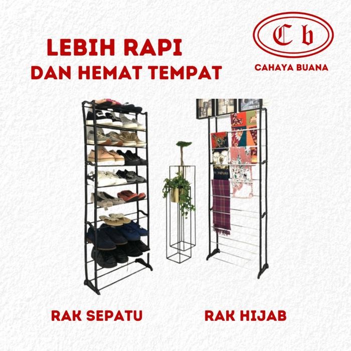 Rak Sepatu 10 Susun / Rak Hijab Rak Multifungsi Besi