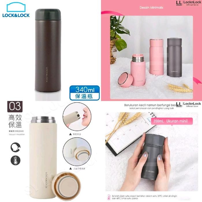 Sale Locknlock Minimal Tumbler 340Ml Lhc4174 Grey, Ivory & Merah / Locknlock Termos