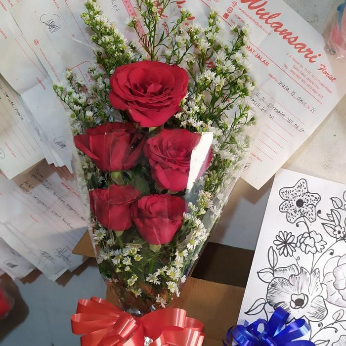 buket mawar merah bunga mawar merah