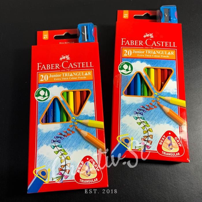 Pilihan- Faber Castell Faber-Castell Pensil Warna Anak 20 Warna Junior Triangular Pencil 20W
