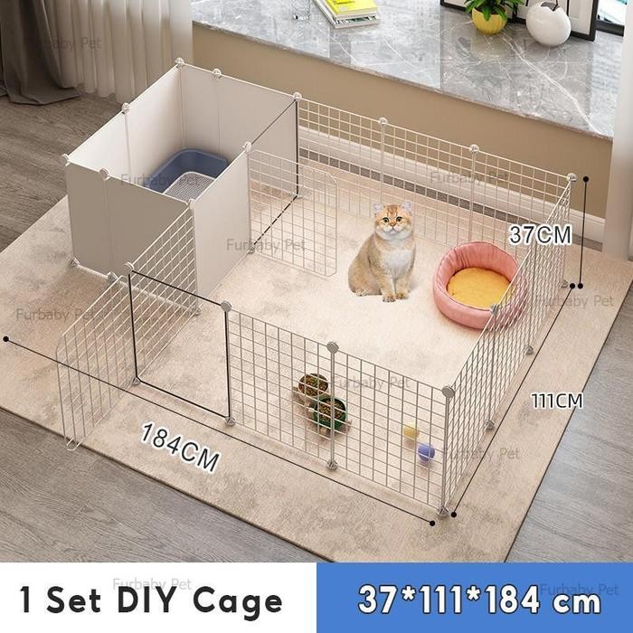 1 Set Kandang Kucing Alumunium 6kamar Pagar Kucing Tinggi Tingkat Kandang Kucing kandang kucing