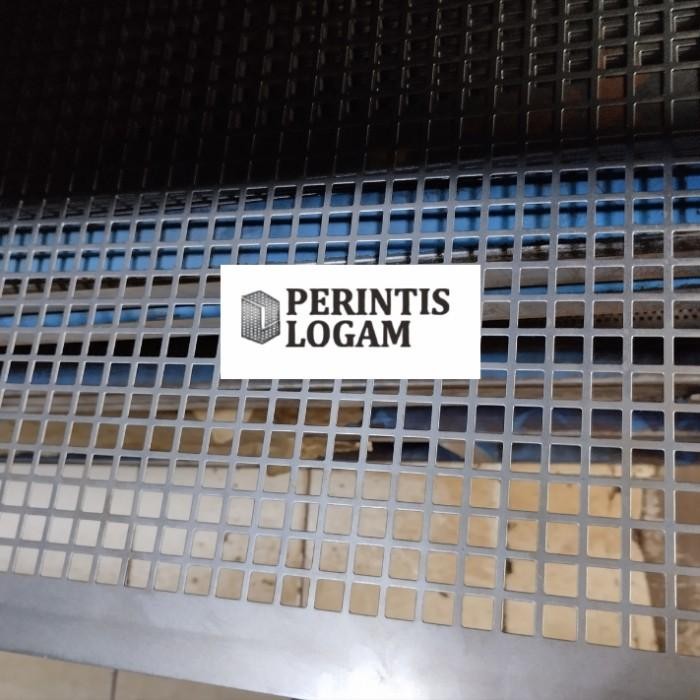 PLAT LUBANG KOTAK 10x10 Besi Perforated 1.2 mm 1.2 x 2.4 M