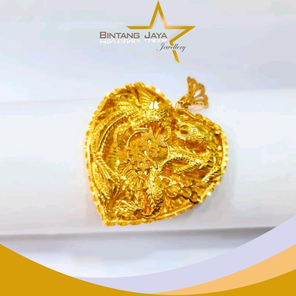 Liontin Emas Asli Love Naga - (16K) - 15,64gr - Motif Naga Elegan - Koleksi penuh aura kemewahan (LJ