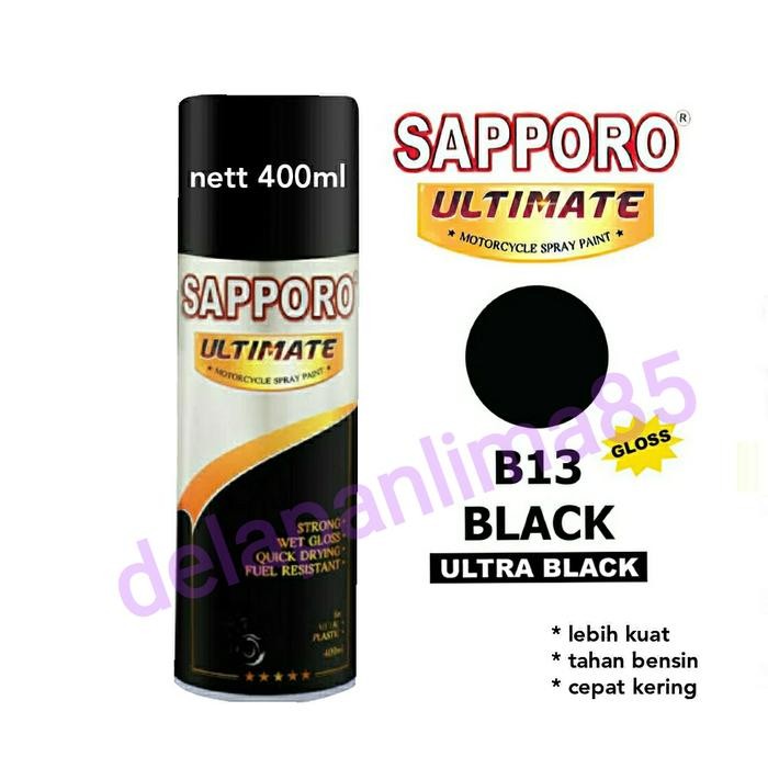 Pilihan- Sapporo Ultimate B13 Black/Hitam/Cat Semprot/Pylox/Pilox/Motor/Sepeda