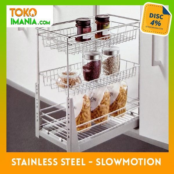 Rak Bumbu Tarik Stainless 30cm Slowmotion Vitco XC 29023 SM