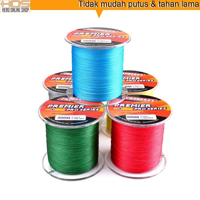 Benang / Tali / Senar Pancing pe 4 100% 300M 0.14 0.23 0.33mm