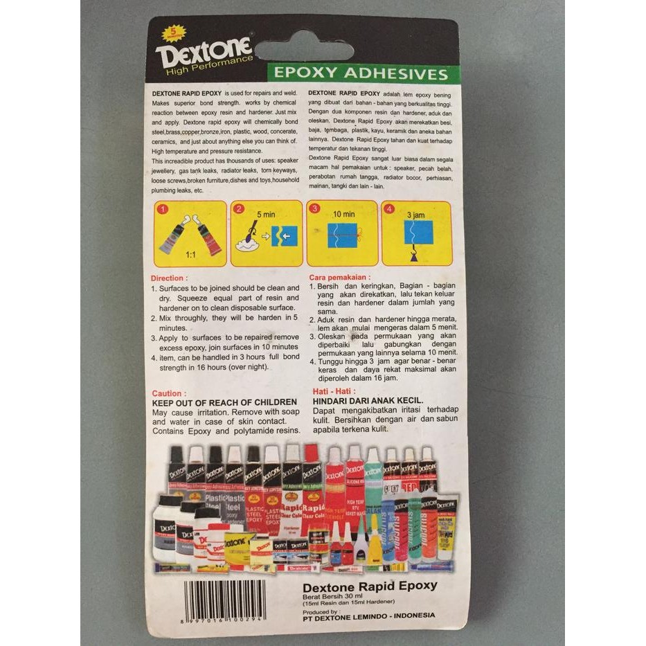 LEM EPOXY 5 MINUTES CLEAR DEXTONE RAPID CLEAR TRANSPARANT ADHESIVES