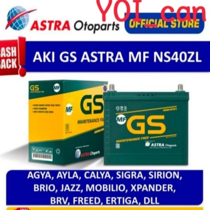 Aki Mobil Calya, Sigra, Ayla, Agya, Brio Gs Mf Ns40Zl Accu Kering