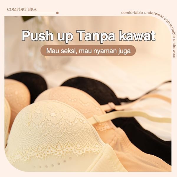 OFR3  Orifree Bh Push Up Bra Wanita Breathble Anti-Slip Cup Tebal Cantik Tipis Busa Bh