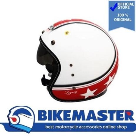 Helm Zeus ZS-380 White K57 Red Half face Retro