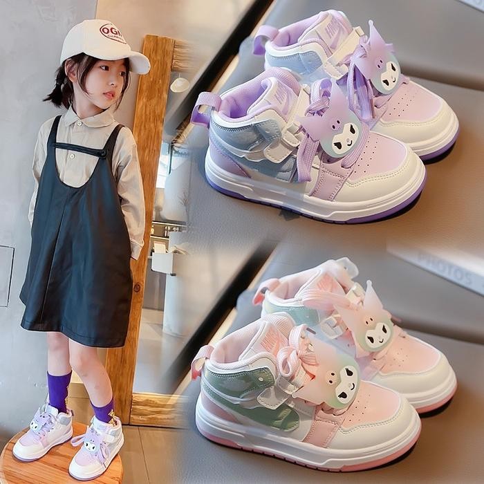 LVR SIZE 26-37 Sepatu Sneakers Anak Perempuan Kuromi Sepatu Anak Cewek LV0676
