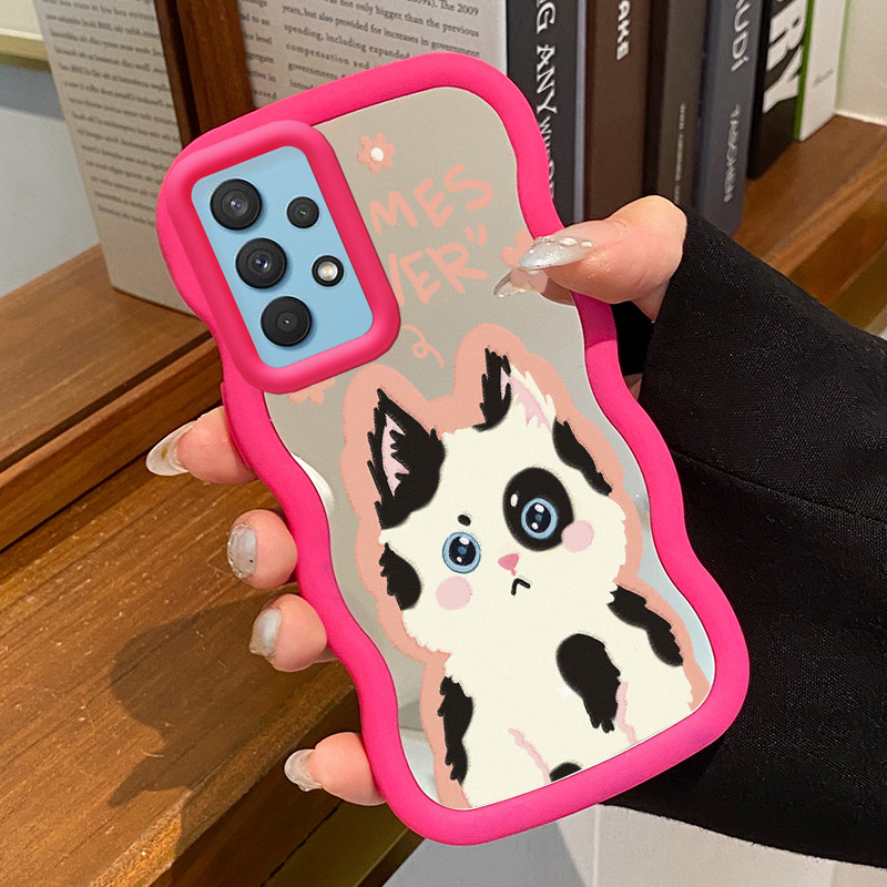 Casing HP Untuk Samsung A32 A31 A33 5G Case Kucing berbulu Softcase Silikon Kasing JZ Mirror Kesing 