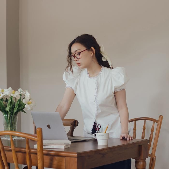 Rice Blouse - Ownion Lebaran Collection Atasan Katun Wanita Blouse Renda Wanita Promo 