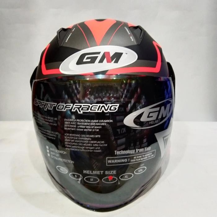 HELM FIGHTER GV 2 BLACK DOF ORANGE HELM HALF FACE