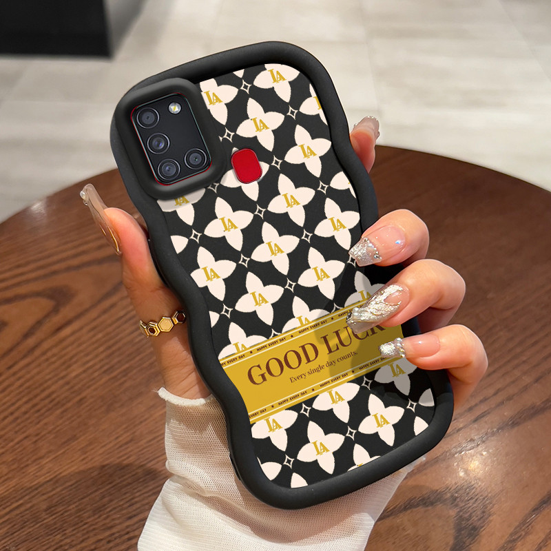 Casing Untuk Samsung A21s Case Casing Salib Tinggi pola HP Cesing lunak Silikon Softcase Macaron Kas