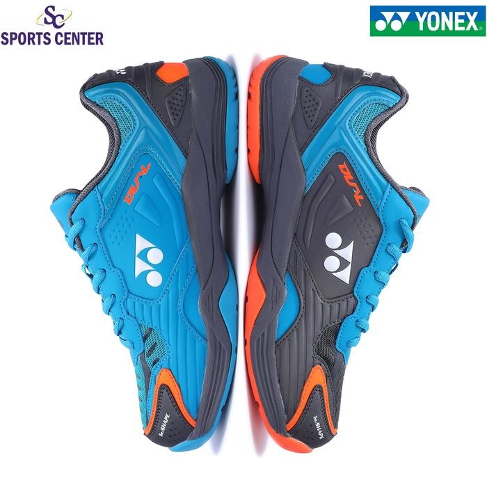 New Sepatu Badminton Yonex Tru Cushion Dual Black Aqua Blue Warm Red