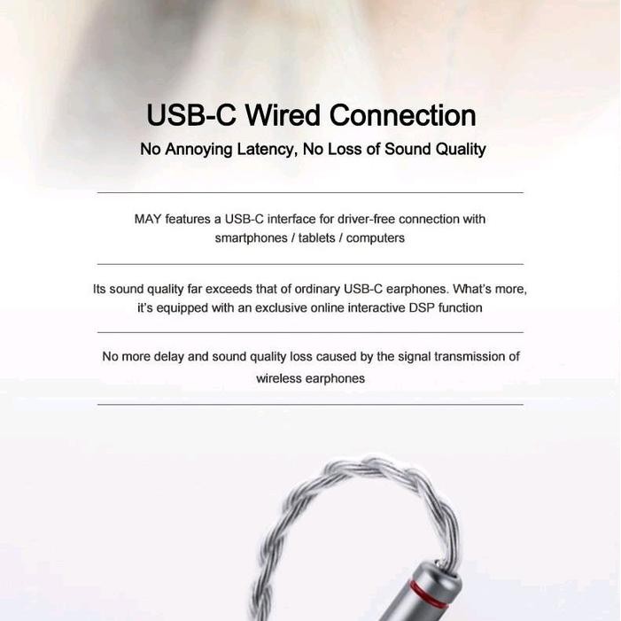 27r7- Moondrop May Dynamic + Planar Driver Dsp Usb Type-C 2Pin In-Ear Iem (New Moondrop